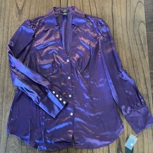 Women’s purple button down shirt philosophy by republic size 14w